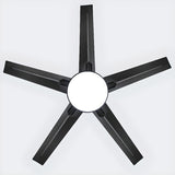 Matte Black Ceiling Fan with Integrated LED Light Image - 18