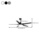 Matte Black Ceiling Fan with Integrated LED Light Image - 24