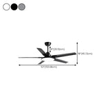 Matte Black Ceiling Fan with Integrated LED Light Image - 25