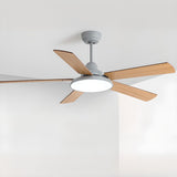 Matte Black Ceiling Fan with Integrated LED Light Image - 8