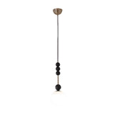 Matte Black Glass Ball Pendant Light Adjustable Height Image - 2