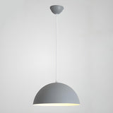 Matte Metal Dome Pendant Light 	Adjustable Height Image - 12