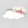 Medium Kids Room Cloud Pink Crown LED Flush Mount Light Image - 5