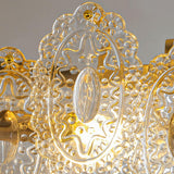 Medium Luxury Gold Clear Glass Flush Mount Ceiling Lamp Image - 6