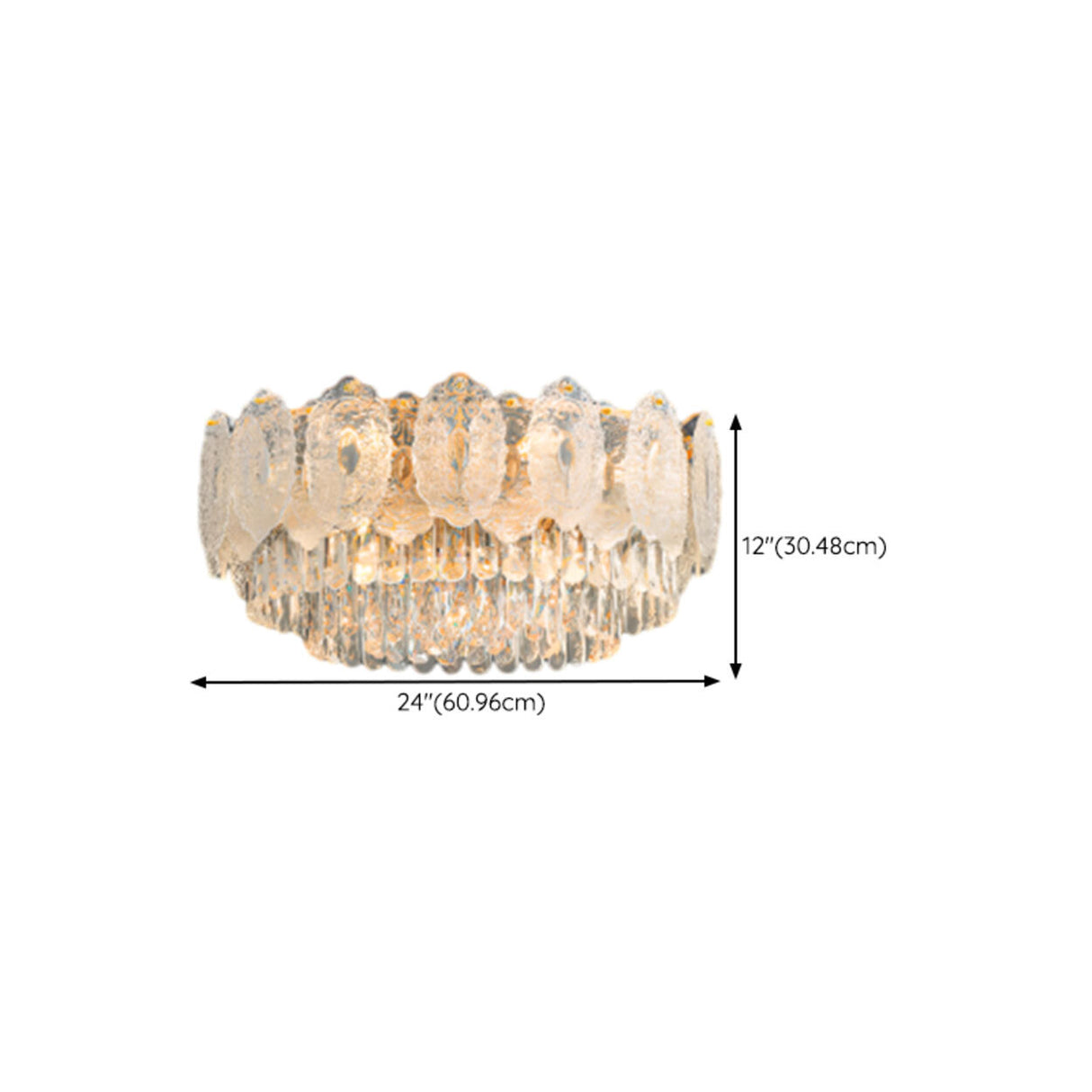 Medium Luxury Gold Clear Glass Flush Mount Ceiling Lamp 