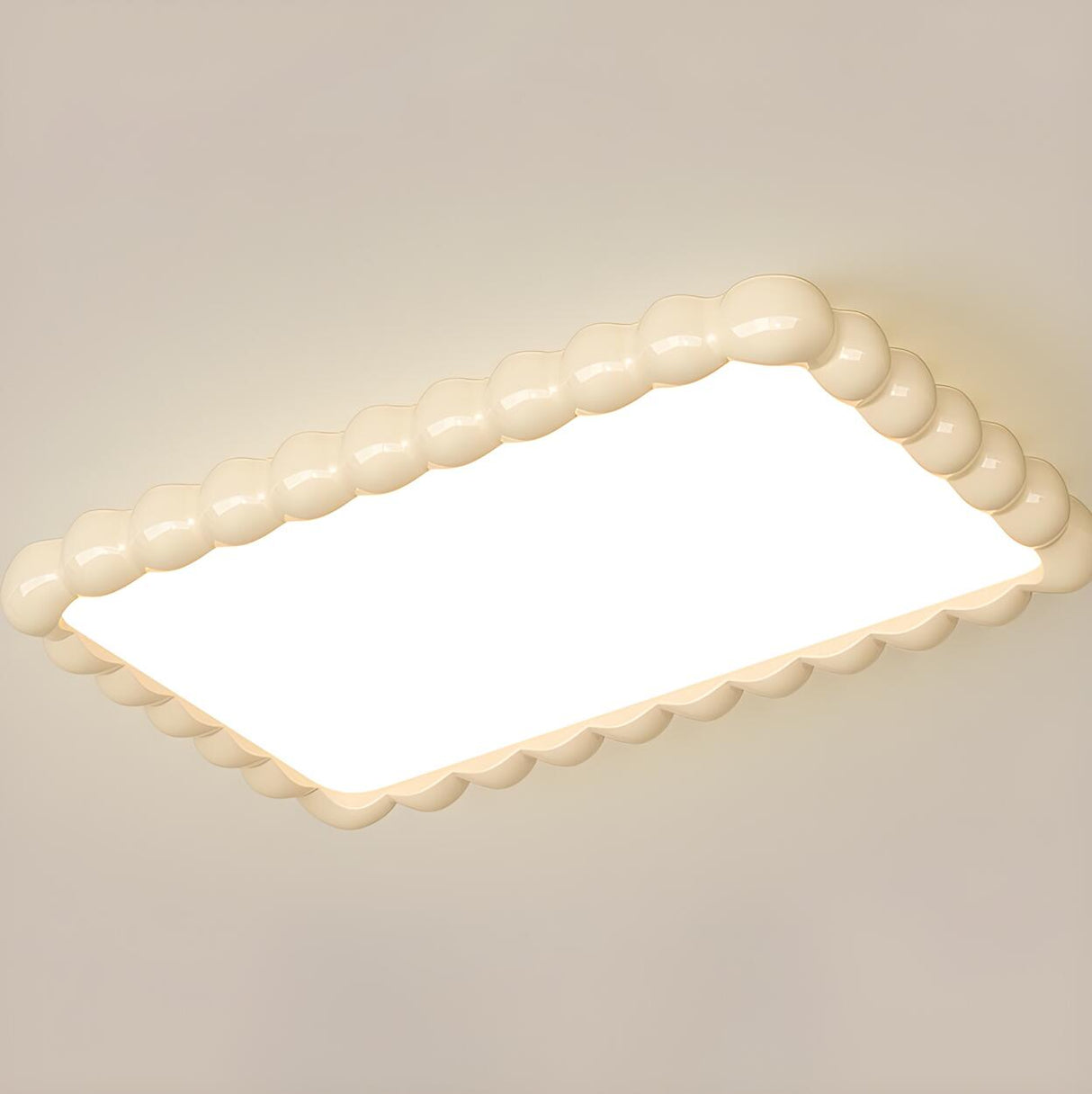 Medium Milk Cocoa Round Resin LED Flush Mount Light Image - 10