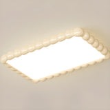 Medium Milk Cocoa Round Resin LED Flush Mount Light Image - 10