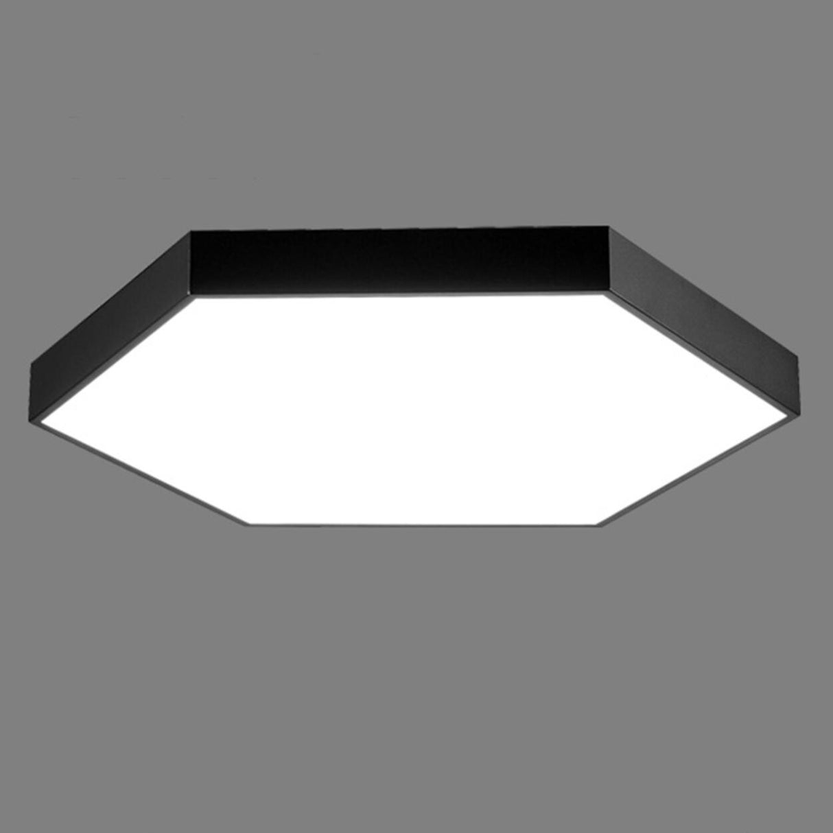 Meeting Room Black Hexagonal LED Flush Mount Light Image - 11