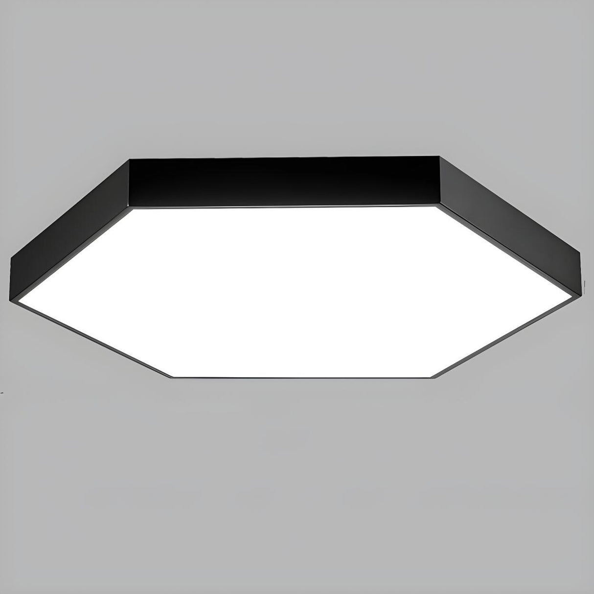 Meeting Room Black Hexagonal LED Flush Mount Light Image - 2