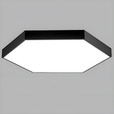 Meeting Room Black Hexagonal LED Flush Mount Light Image - 2