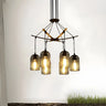 Mesh Black Metal Restaurant Edison Bulb Chandelier Image - 2