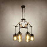 Mesh Black Metal Restaurant Edison Bulb Chandelier Image - 4