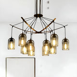 Mesh Black Metal Restaurant Edison Bulb Chandelier Image - 5