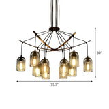 Mesh Black Metal Restaurant Edison Bulb Chandelier #size