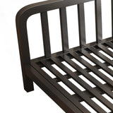 Metal Black and Red Headboard Queen Slat Bed with Legs Image - 6