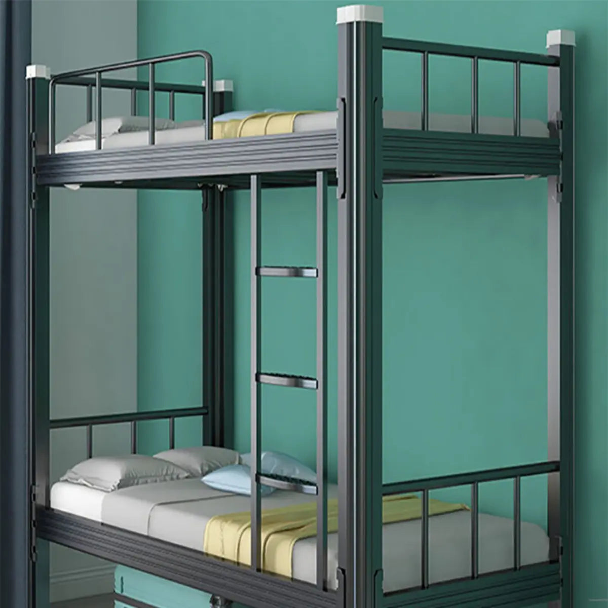 Metal Black Footboard and Headboard Bunk Bed with Legs Image - 8