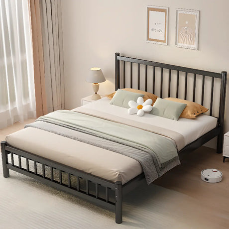 Metal Black Headboard and Footboard Rectangular Slat Bed Image - 1