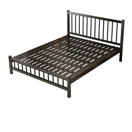 Metal Black Headboard and Footboard Rectangular Slat Bed Image - 2