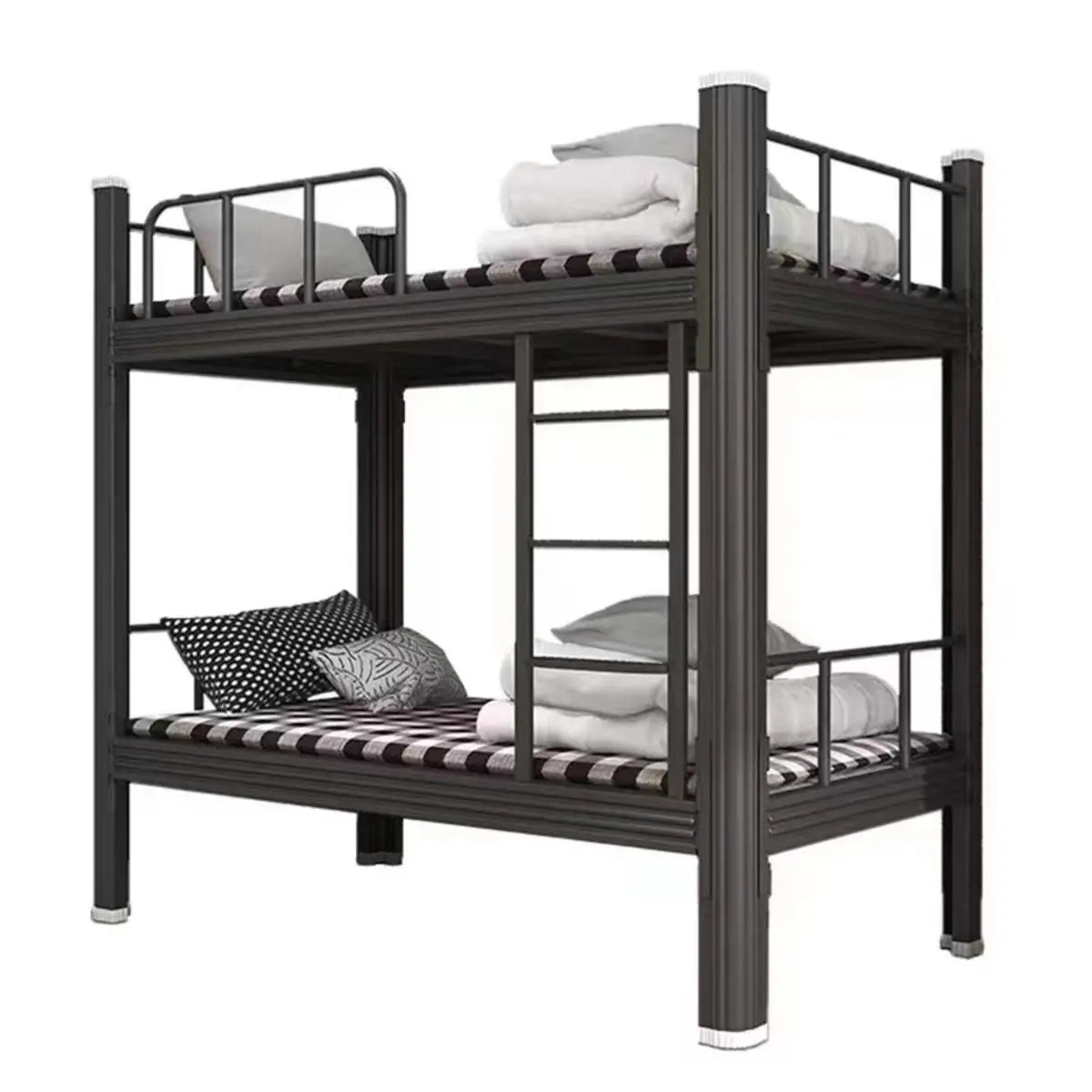 Metal Black Twin Storage Space-Saving Guardrail Bunk Bed Image - 10