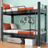 Metal Black Twin Storage Space-Saving Guardrail Bunk Bed Image - 2