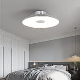 Metal Bowl Silver Semi-Flush Mount Ceiling Lamp Bedroom Image - 3