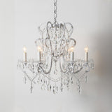 Metal Candelabra Elegant White Crystal Chandelier Image - 12