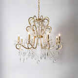 Metal Candelabra Elegant White Crystal Chandelier Image - 14