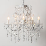 Metal Candelabra Elegant White Crystal Chandelier Image - 15