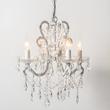 Metal Candelabra Elegant White Crystal Chandelier Image - 18