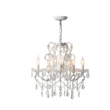 Metal Candelabra Elegant White Crystal Chandelier Image - 2