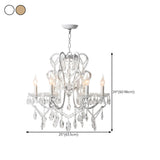 Metal Candelabra Elegant White Crystal Chandelier Image - 22