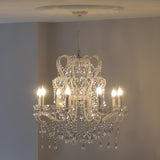 Metal Candelabra Elegant White Crystal Chandelier Image - 3