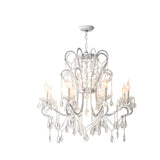 Metal Candelabra Elegant White Crystal Chandelier Image - 5