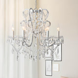 Metal Candelabra Elegant White Crystal Chandelier Image - 6