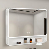 Metal Frameless  White Large Storage Mirror Medicine Cabinet Image - 19