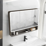 Metal Frameless  White Large Storage Mirror Medicine Cabinet Image - 6