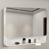 Metal Frameless  White Large Storage Mirror Medicine Cabinet Image - 7