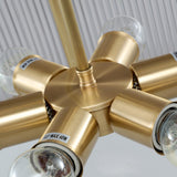 Metal Gold Flower Drum Semi-Flush Mount Ceiling Light Image - 9