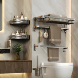 Metal Grey Wall-Mounted Bathroom Storage Hardware Set Image - 12