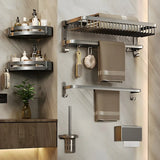 Metal Grey Wall-Mounted Bathroom Storage Hardware Set Image - 17