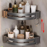 Metal Grey Wall-Mounted Bathroom Storage Hardware Set Image - 24