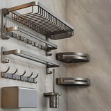 Metal Grey Wall-Mounted Bathroom Storage Hardware Set Image - 3