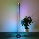 Metal Modern Black Rectangular RGB LED Floor Lamp Image - 11