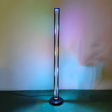 Metal Modern Black Rectangular RGB LED Floor Lamp Image - 6