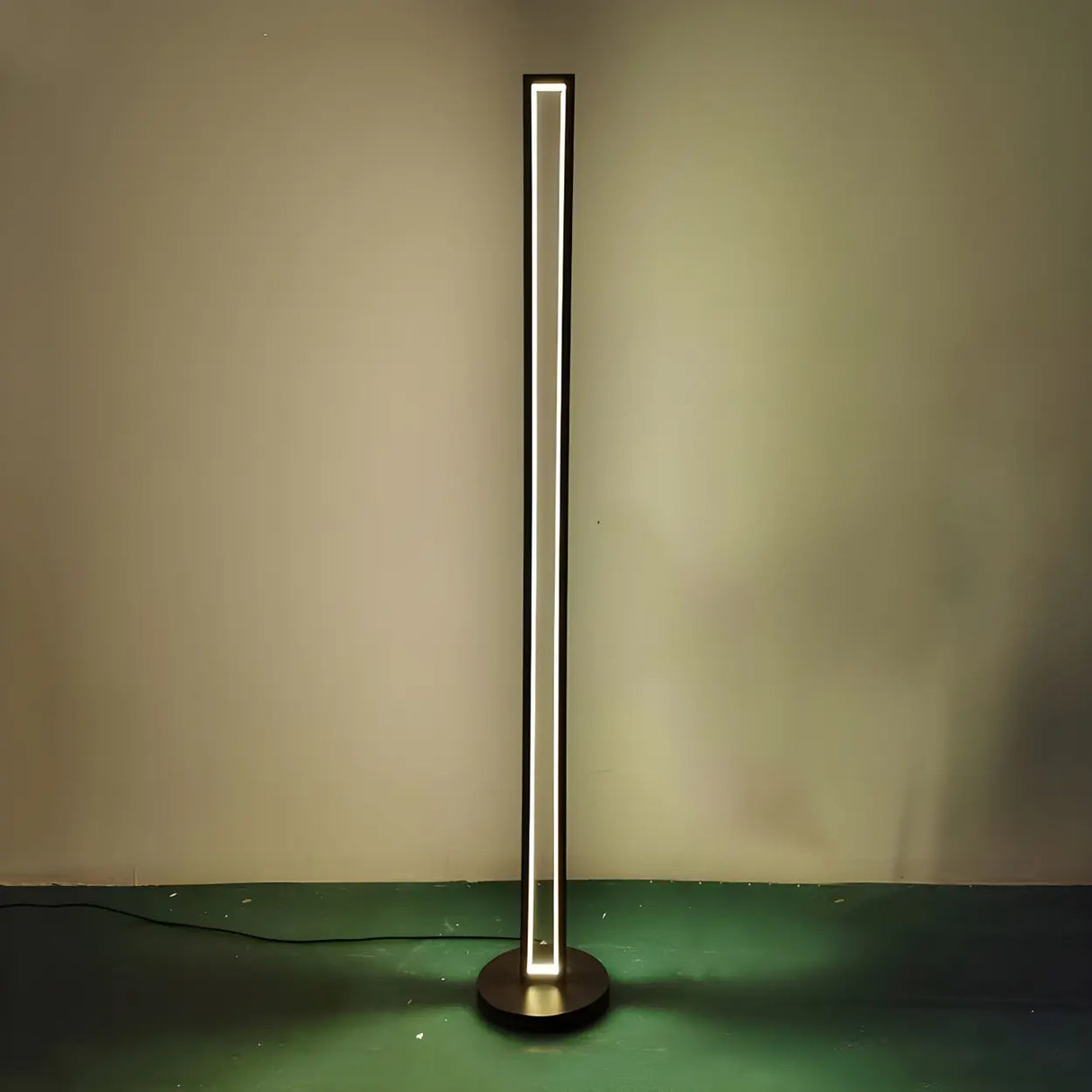 Metal Modern Black Rectangular RGB LED Floor Lamp Image - 7