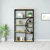 Metal Rectangle Wood Black Floor Shelf Plant Stand Image - 9