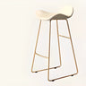 Metal Sled Faux Leather Saddle Upholstered Bar Stool Image - 9