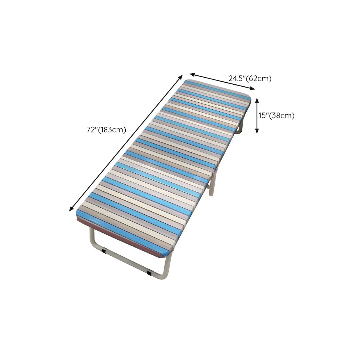 Metal White Twin Slat Bed with Headboard and Footboard 