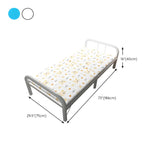 Metal White Twin Slat Bed with Headboard and Footboard Image - 11