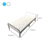 Metal White Twin Slat Bed with Headboard and Footboard Image - 14